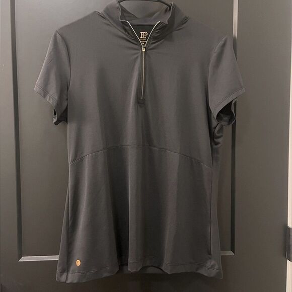 EPNY Golf Black Short Sleeve Zip Up Polo Size Medium - Picture 1 of 5